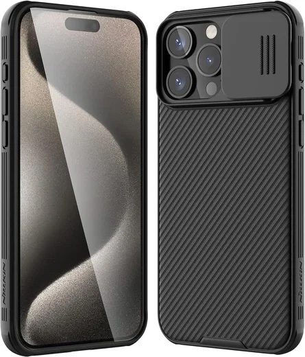 Nillkin CamShield Apple iPhone 15 Pro Max Hoesje Camera Slider Zwart afbeelding 1