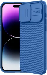 Nillkin CamShield Apple iPhone 15 Pro Max Hoesje Camera Slider Blauw afbeelding