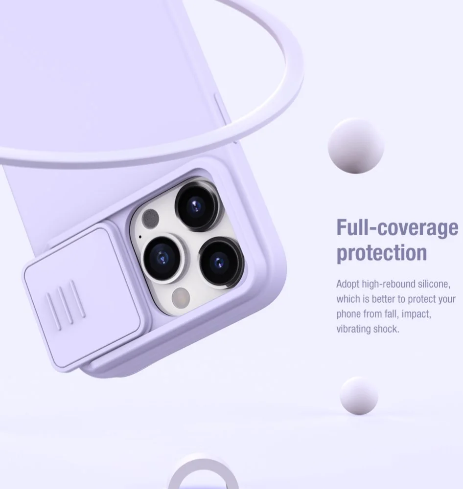 Nillkin CamShield Siliconen iPhone 15 Pro Hoesje Camera Slider Blauw afbeelding 4