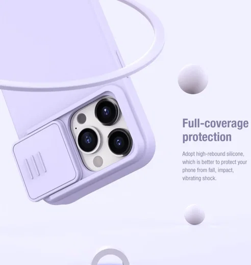 Nillkin CamShield Siliconen iPhone 15 Pro Hoesje Camera Slider Blauw afbeelding 4