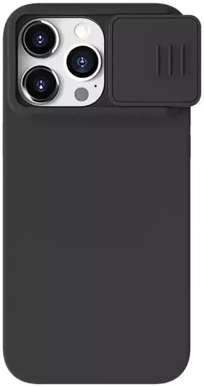 Nillkin CamShield Siliconen iPhone 15 Pro Max Hoesje met Slider Zwart afbeelding 1
