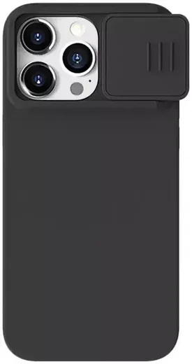 Nillkin CamShield Siliconen iPhone 15 Pro Max Hoesje met Slider Zwart afbeelding 1