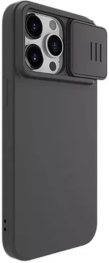 Nillkin CamShield Siliconen iPhone 15 Pro Max Hoesje met Slider Zwart afbeelding 2
