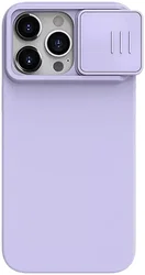 Nillkin CamShield Siliconen iPhone 15 Pro Max Hoesje met Slider Purple afbeelding