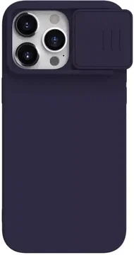 Nillkin CamShield Siliconen iPhone 15 Pro Max Hoesje met Slider Paars