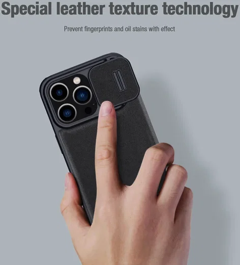 Nillkin CamShield Siliconen iPhone 15 Pro Max Hoesje met Slider Paars afbeelding 9