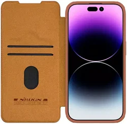 Nillkin Qin Pro iPhone 15 Pro Hoesje Book Case met Camera Slider Bruin afbeelding