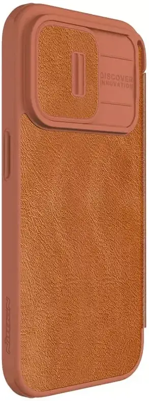 Nillkin Qin Pro iPhone 15 Pro Hoesje Book Case met Camera Slider Bruin afbeelding 9
