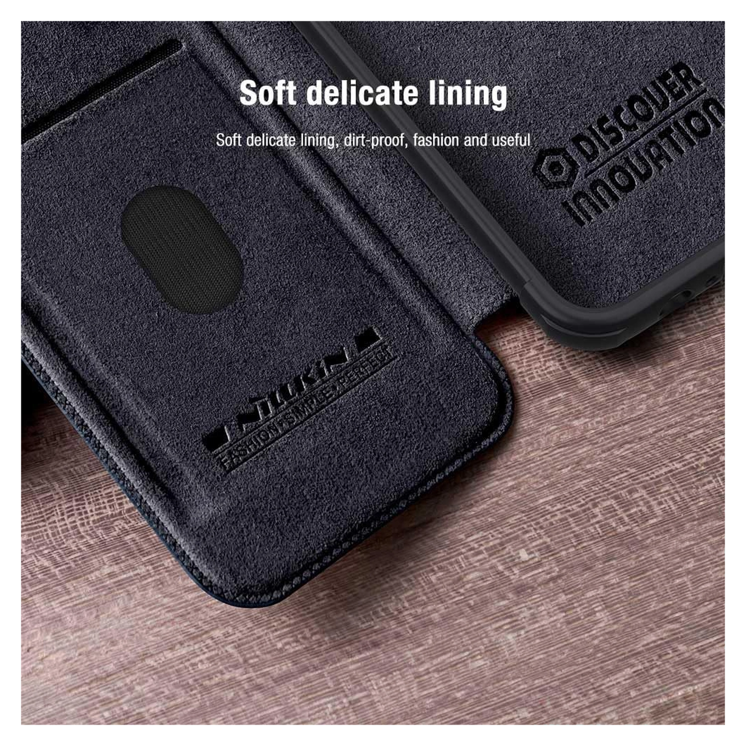 Nillkin Qin Pro iPhone 15 Plus Hoesje Book Case Camera Slider Zwart afbeelding 4