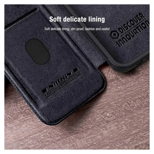 Nillkin Qin Pro iPhone 15 Plus Hoesje Book Case Camera Slider Zwart afbeelding 4