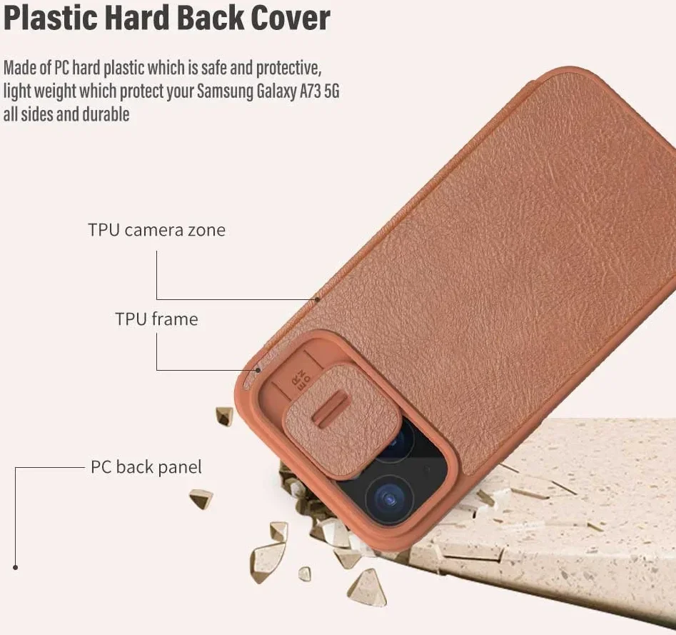 Nillkin Qin Pro iPhone 15 Plus Hoesje Book Case Camera Slider Zwart afbeelding 5