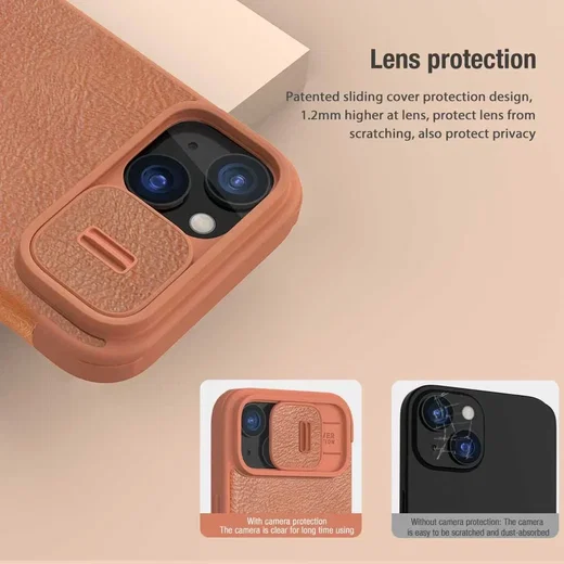 Nillkin Qin Pro iPhone 15 Plus Hoesje Book Case Camera Slider Zwart afbeelding 7