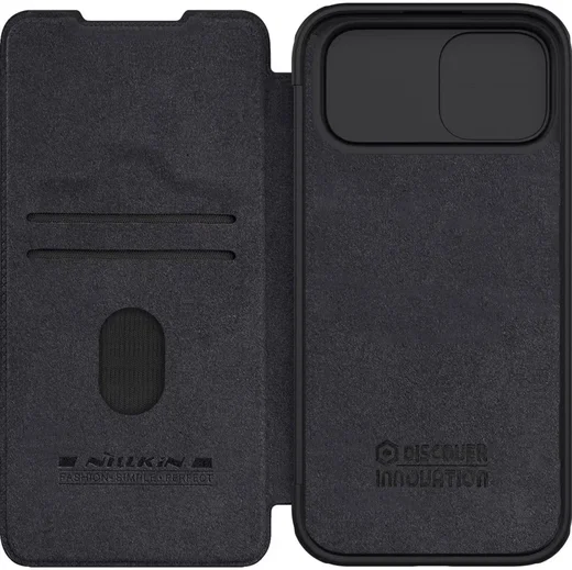 Nillkin Qin Pro iPhone 15 Plus Hoesje Book Case Camera Slider Zwart afbeelding 8