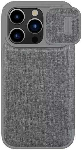 Nillkin Qin Pro iPhone 15 Pro Max Hoesje Book Case Camera Slider Grijs afbeelding 2