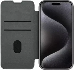 Nillkin Qin Pro iPhone 15 Pro Max Hoesje Book Case Camera Slider Grijs afbeelding