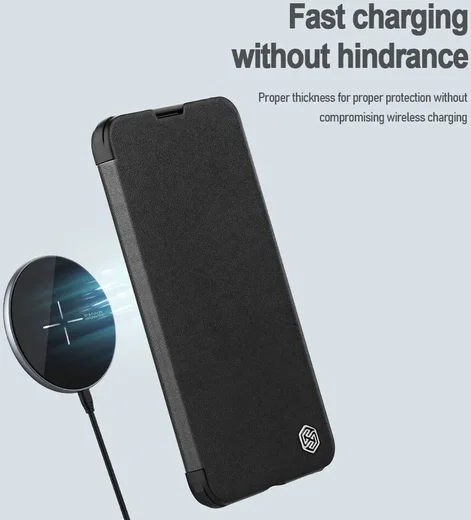 Nillkin Qin Pro iPhone 15 Pro Max Hoesje Book Case Camera Slider Grijs afbeelding 8