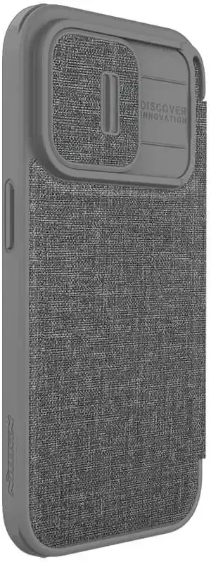 Nillkin Qin Pro iPhone 15 Pro Max Hoesje Book Case Camera Slider Grijs afbeelding 9