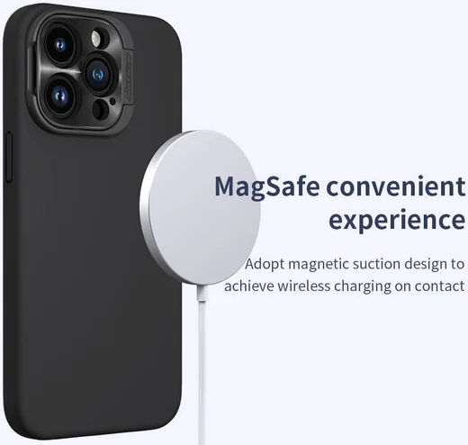 Nillkin Lens Wing iPhone 15 Pro Max Hoesje Siliconen met MagSafe Blauw afbeelding 5