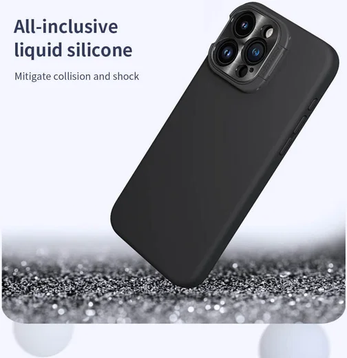 Nillkin Lens Wing iPhone 15 Pro Max Hoesje Siliconen met MagSafe Blauw afbeelding 6
