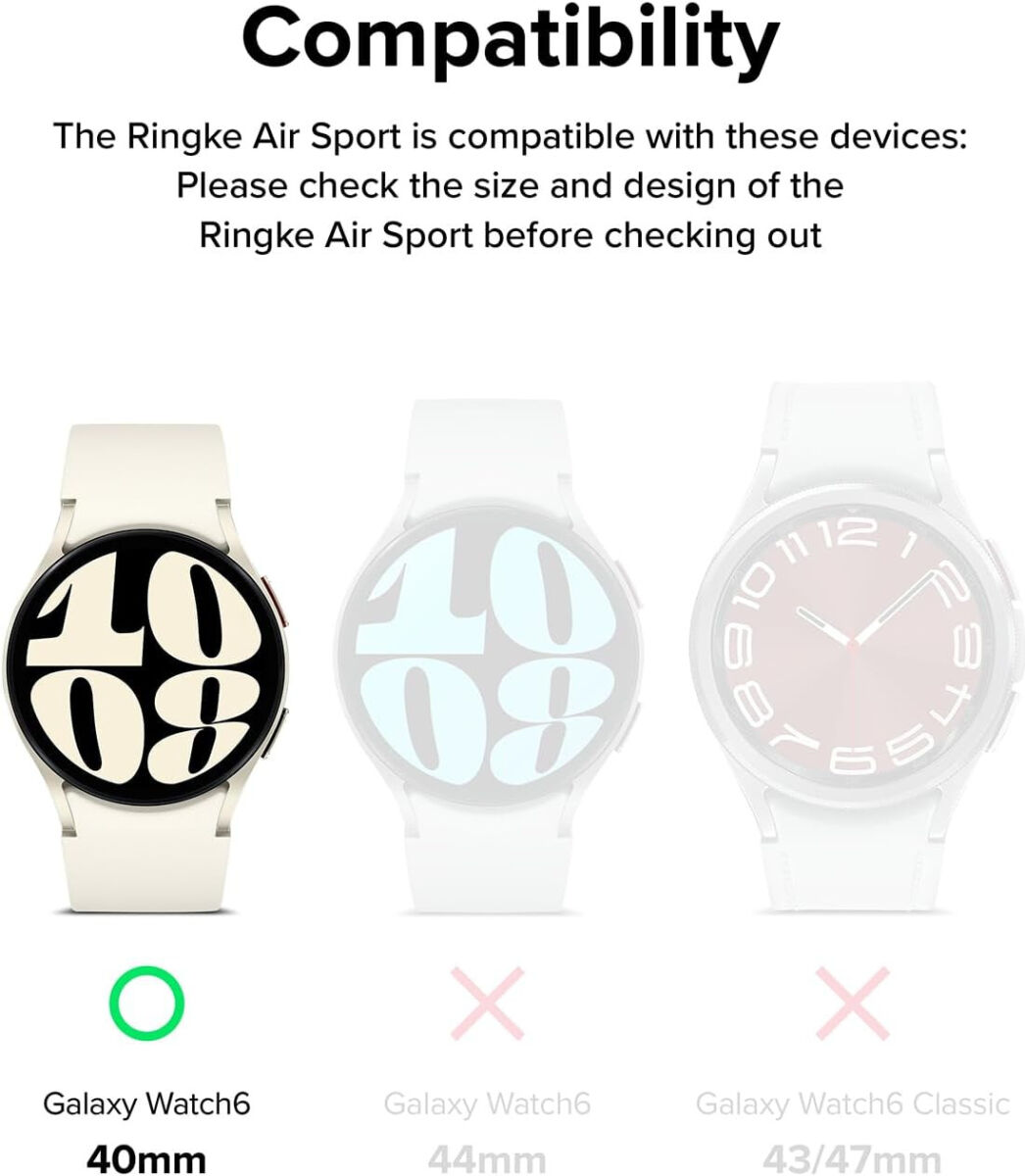 Ringke Air Sports Samsung Galaxy Watch 6 40MM Hoesje TPU Zwart afbeelding 4