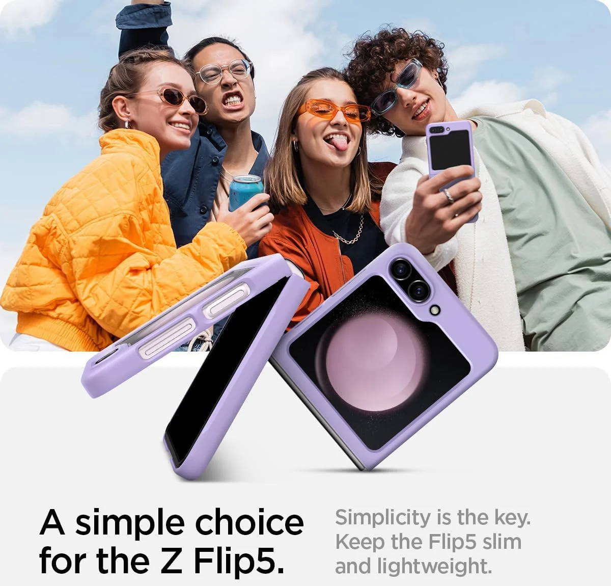 Spigen Air Skin Samsung Galaxy Z Flip 5 Hoesje Back Cover Paars afbeelding 3
