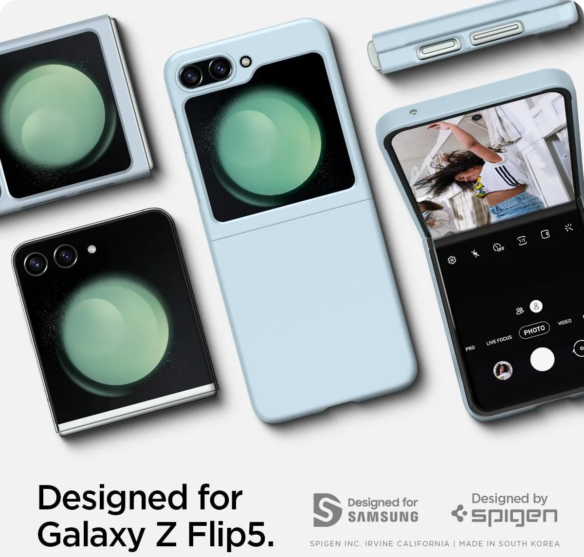Spigen Air Skin Samsung Galaxy Z Flip 5 Hoesje Back Cover Blauw afbeelding 5