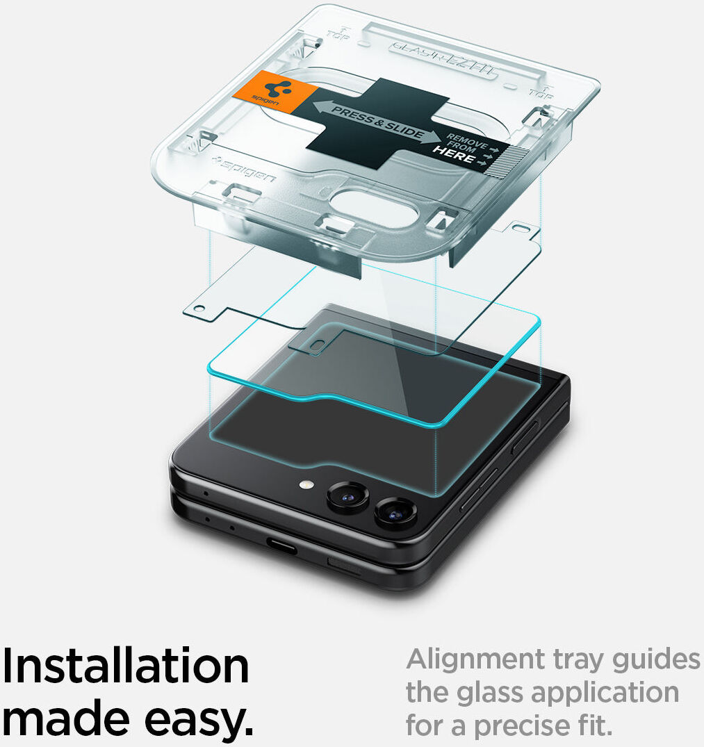 Spigen Glas.tR EZ Fit Samsung Z Flip 5 Screen Protector (2-Pack) afbeelding 4