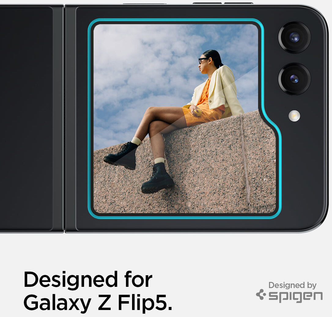 Spigen Glas.tR EZ Fit Samsung Z Flip 5 Screen Protector (2-Pack) afbeelding 7