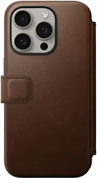 NOMAD Modern lederen hoesje zwart compatibel met iPhone 17 Pro Max lederen Magsafe opladen compatibel telefoonhoesje voor iPhone 17 Pro Max