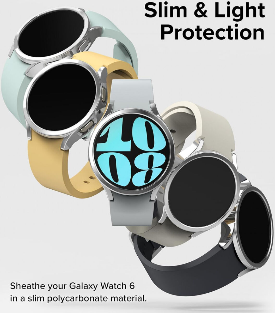 Ringke Slim Samsung Galaxy Watch 6 40MM Hoesje (2P) Transparant Zilver afbeelding 4
