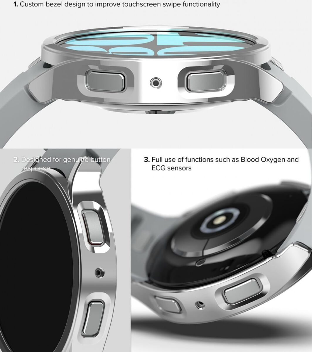 Ringke Slim Samsung Galaxy Watch 6 40MM Hoesje (2P) Transparant Zilver afbeelding 7