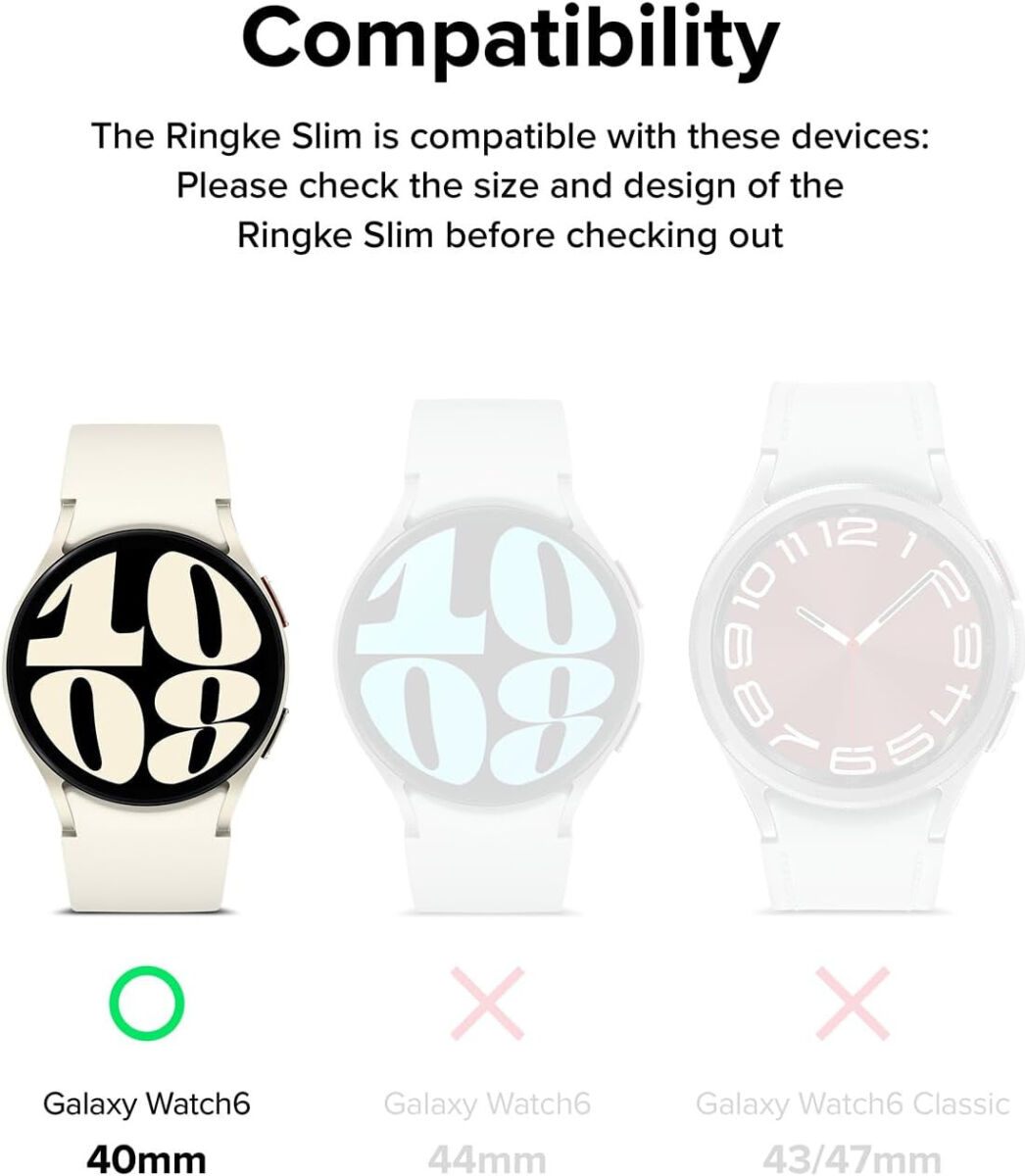 Ringke Slim Samsung Galaxy Watch 6 40MM Hoesje (2P) Transparant Zilver afbeelding 8