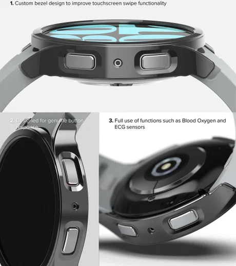 Ringke Slim - Samsung Galaxy Watch 6 44MM Hoesje - (2P) Transparant Zwart afbeelding 5