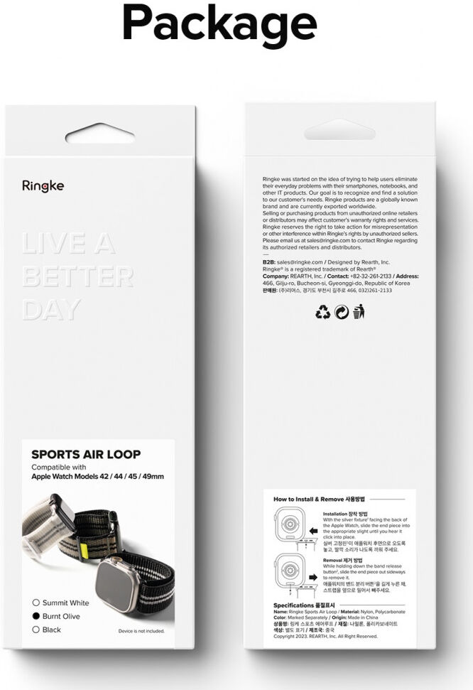 Ringke Sports Apple Watch Bandje - 1-10/SE/Ultra - 49/46/45/44/42MM - Wit afbeelding 15