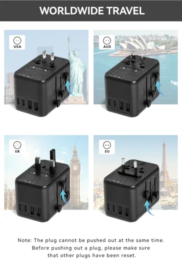 Essager Reislader 65W Universele Snellader Wereldstekker US/AUS/UK/EU afbeelding 2