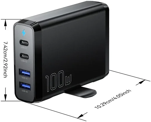 Essager 100W Laadstation Laptop/MacBook GaN Snellader Zwart afbeelding 9