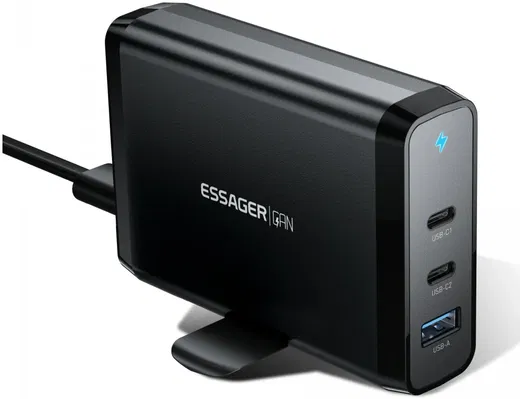 Essager 140W Laadstation voor MacBook/Laptop GaN Snellader Zwart afbeelding 9