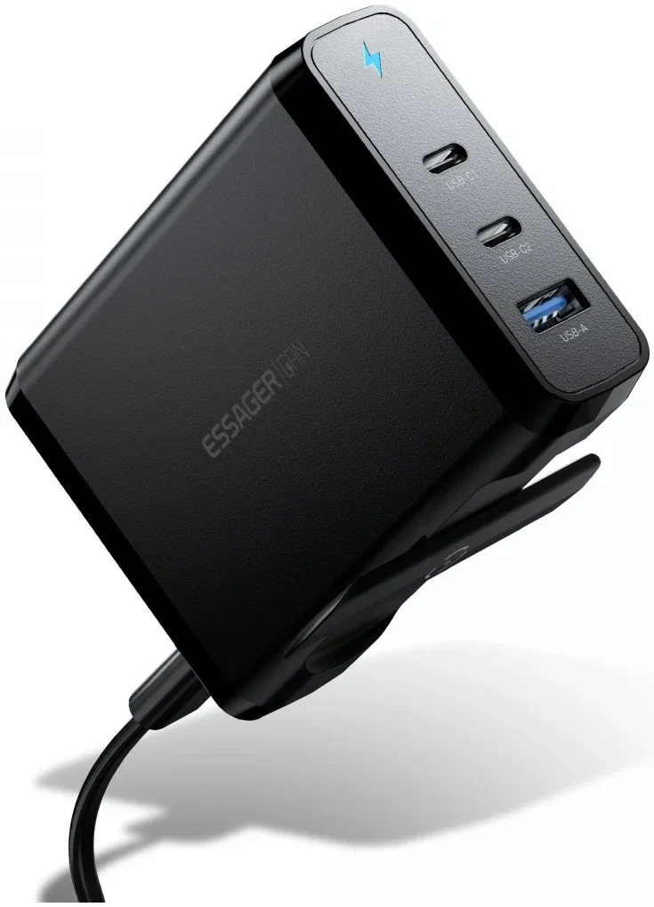 Essager 140W Laadstation voor MacBook/Laptop GaN Snellader Zwart afbeelding 10