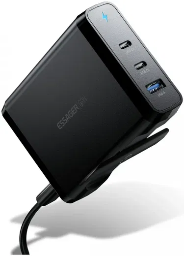 Essager 140W Laadstation voor MacBook/Laptop GaN Snellader Zwart afbeelding 10