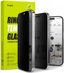 Ringke Apple iPhone 15 Pro Max Screen Protector Privacy Tempered Glass 9H afbeelding