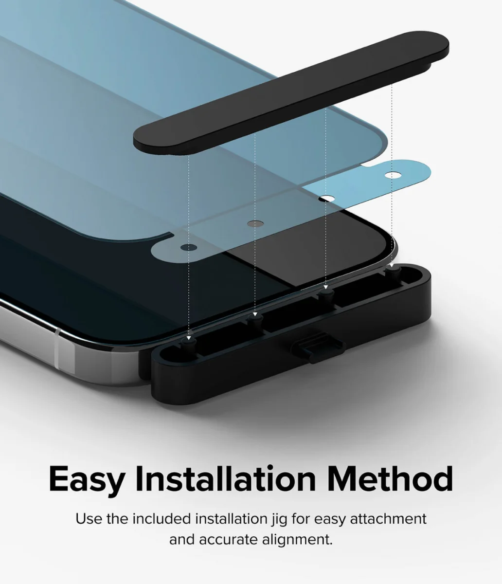 Ringke Apple iPhone 15 Pro Max Screen Protector Privacy Tempered Glass 9H afbeelding 3
