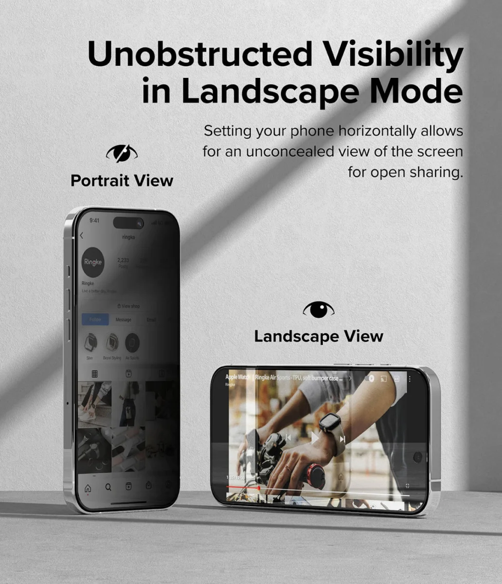 Ringke Apple iPhone 15 Pro Max Screen Protector Privacy Tempered Glass 9H afbeelding 5