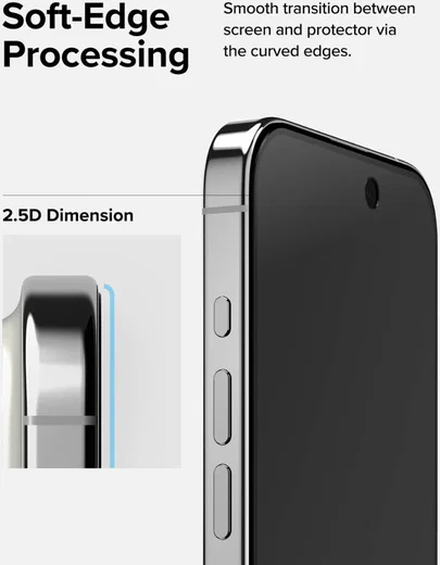 Ringke Apple iPhone 15 Pro Max Screen Protector Privacy Tempered Glass 9H afbeelding 8