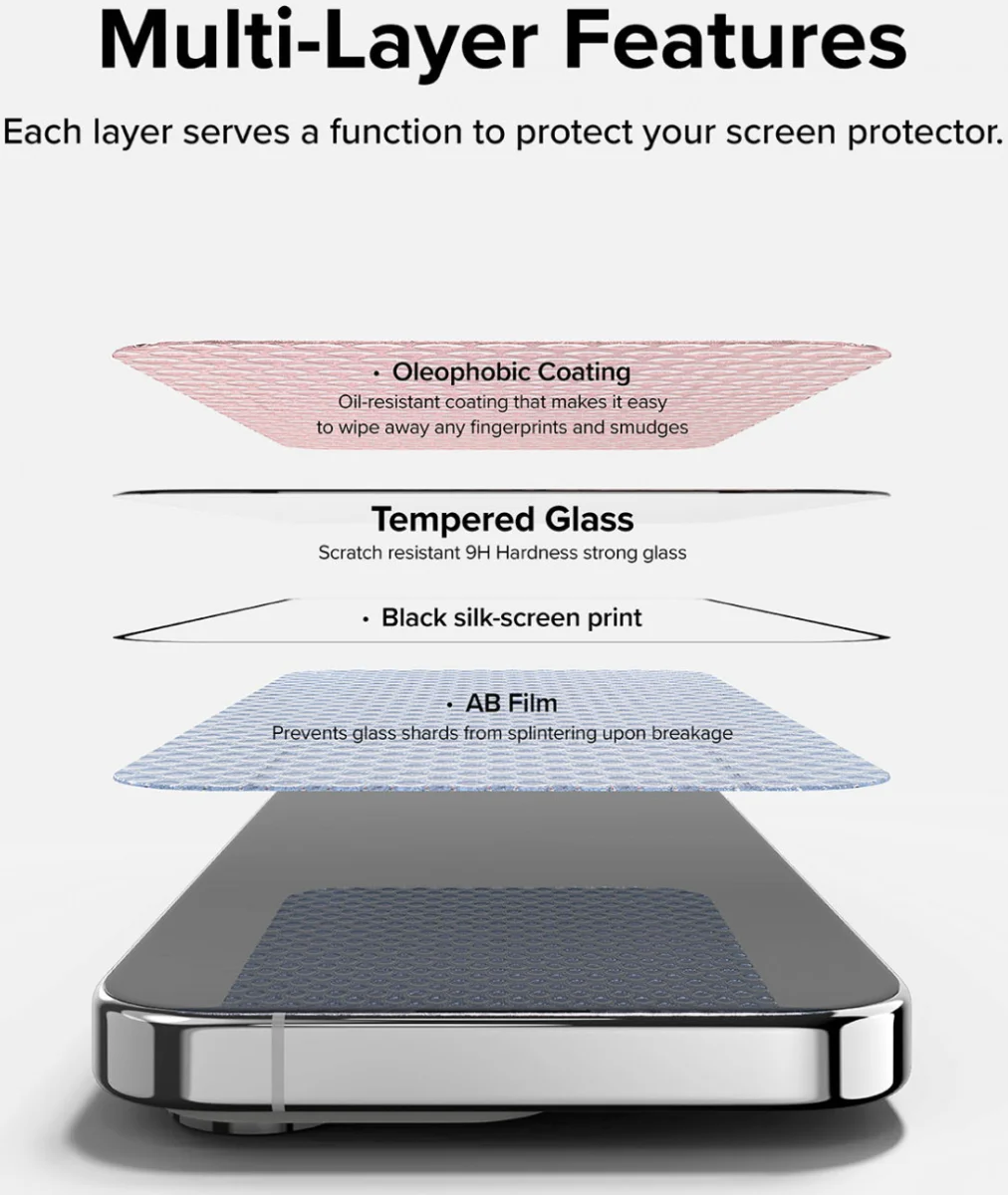 Ringke Apple iPhone 15 Pro Screen Protector 9H Tempered Glass met Jig afbeelding 11