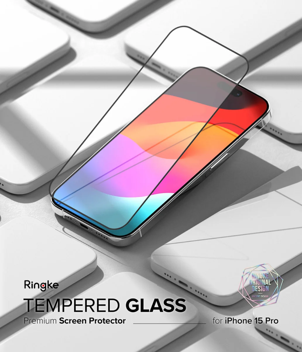 Ringke Apple iPhone 15 Pro Screen Protector 9H Tempered Glass met Jig afbeelding 2