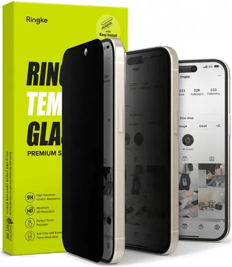 Ringke Apple iPhone 16 Plus / 15 Plus Screen Protector Privacy Tempered Glass 9H afbeelding 1