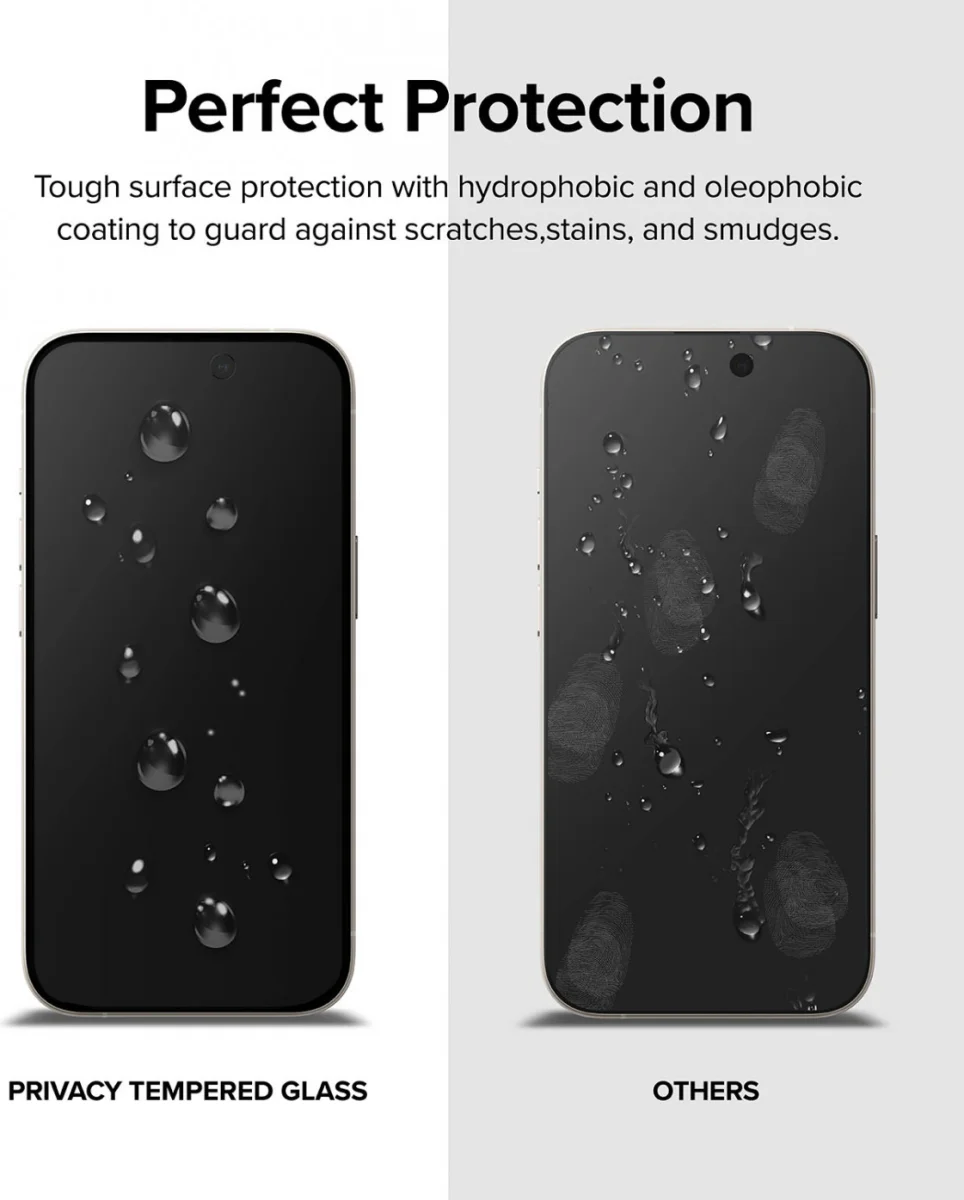 Ringke Apple iPhone 16 Plus / 15 Plus Screen Protector Privacy Tempered Glass 9H afbeelding 10