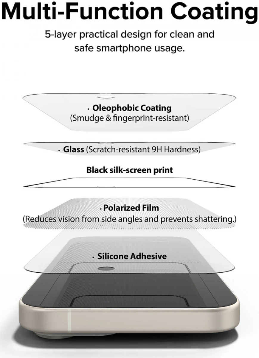 Ringke Apple iPhone 16 Plus / 15 Plus Screen Protector Privacy Tempered Glass 9H afbeelding 11