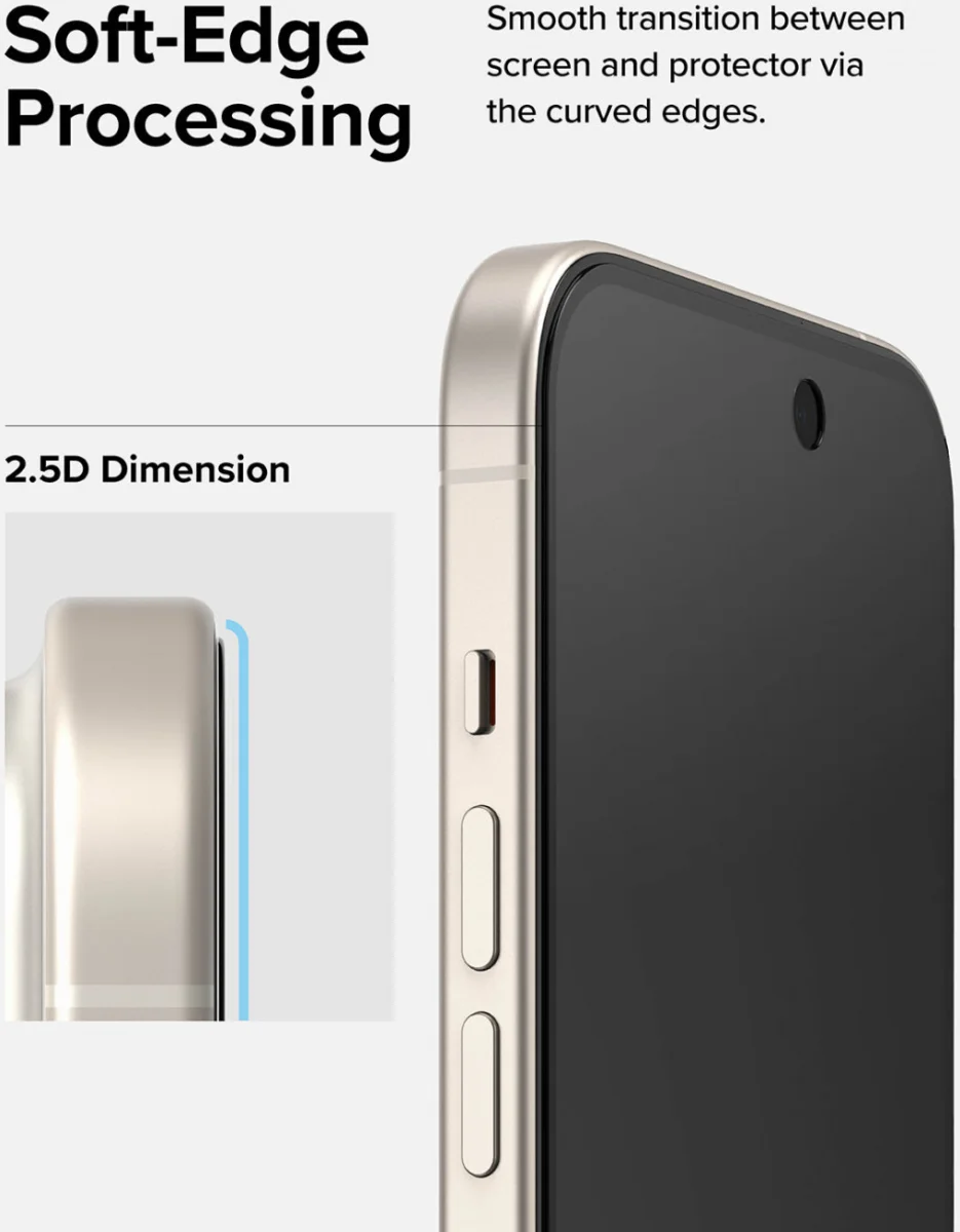 Ringke Apple iPhone 16 Plus / 15 Plus Screen Protector Privacy Tempered Glass 9H afbeelding 7