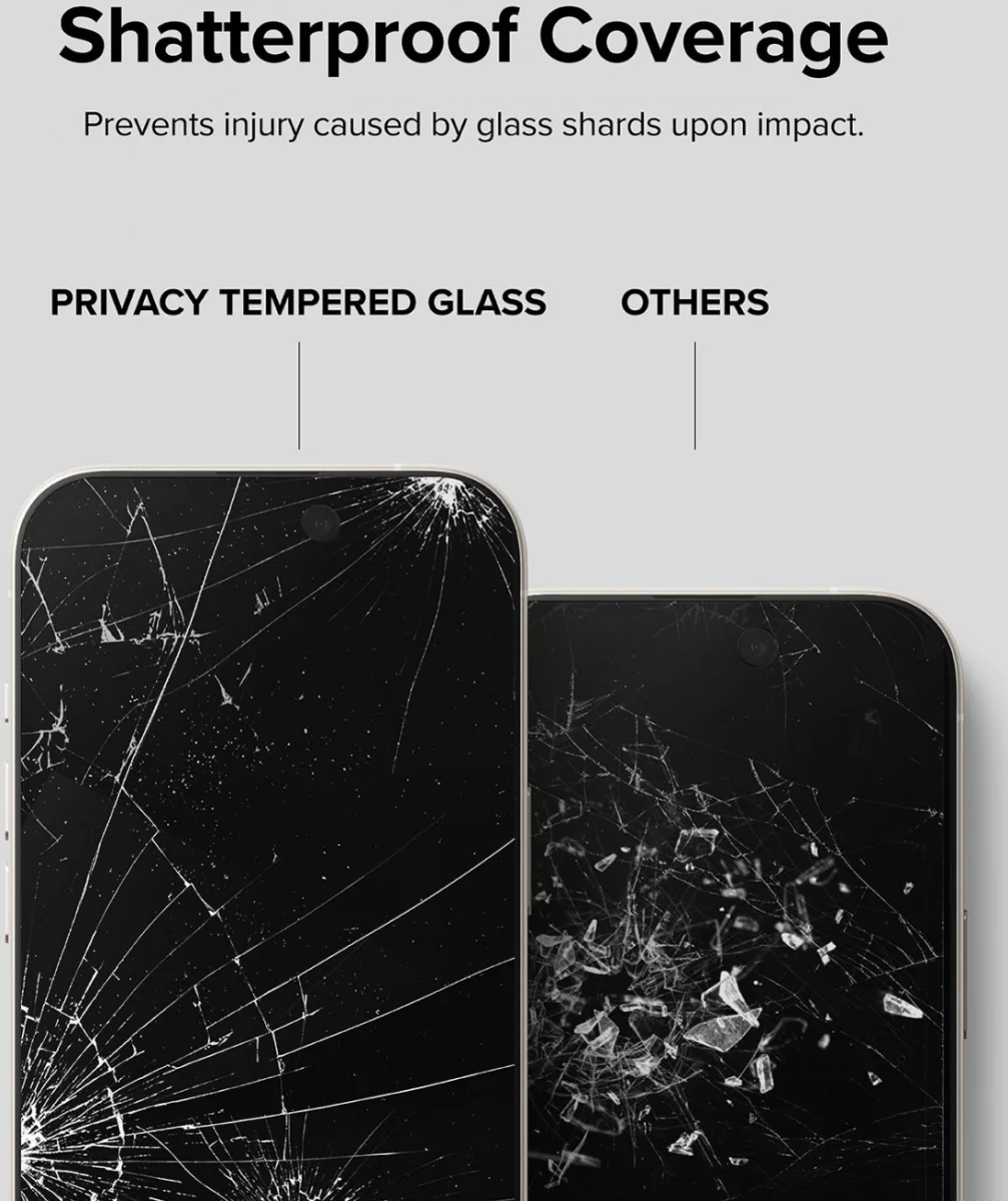 Ringke Apple iPhone 16 Plus / 15 Plus Screen Protector Privacy Tempered Glass 9H afbeelding 8